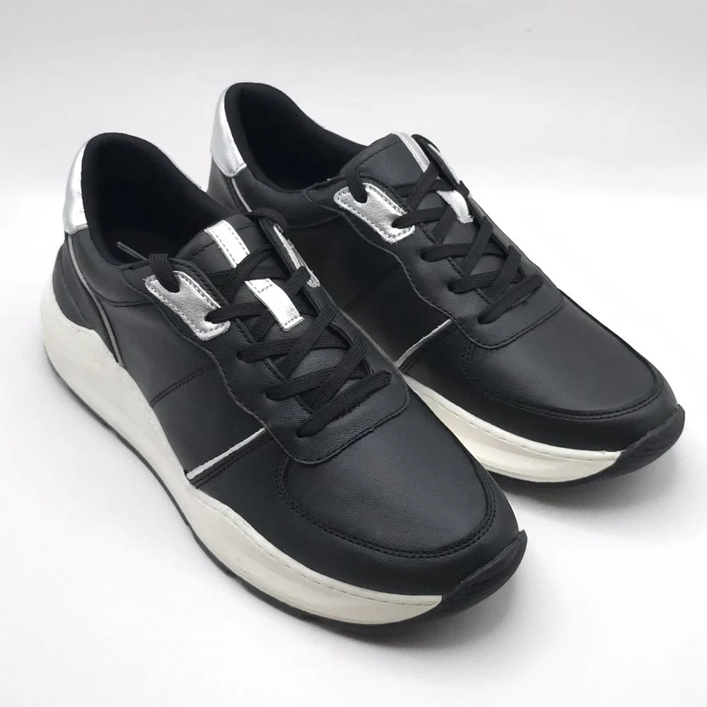 NATURALIZER New Blossom Black LEATHER Sneakers Men's 12M Comfort‎ Casual Shoes